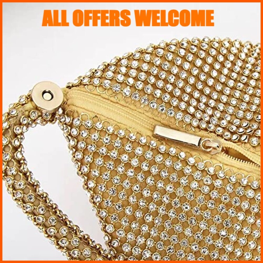 Rhinestone Triangular Evening Purse Wristlet For … - image 5